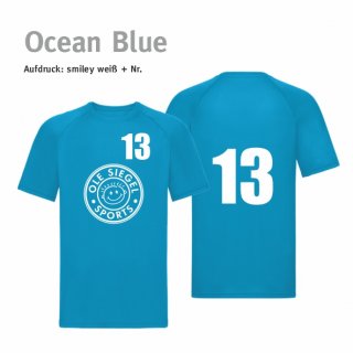 Smiley Spieler Trikot ocean blue/wei
