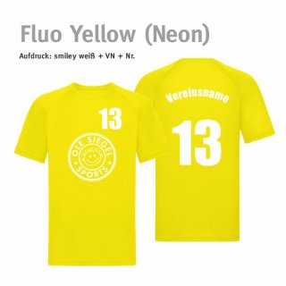 Smiley Spieler Trikot fluo yellow (neon)/wei