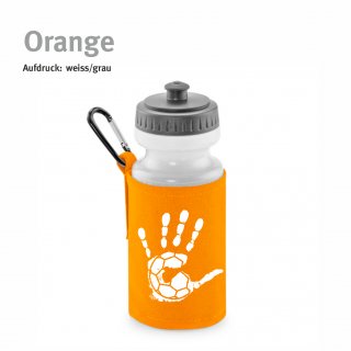 Trinkflasche mit Halter Handball!-Collection orange